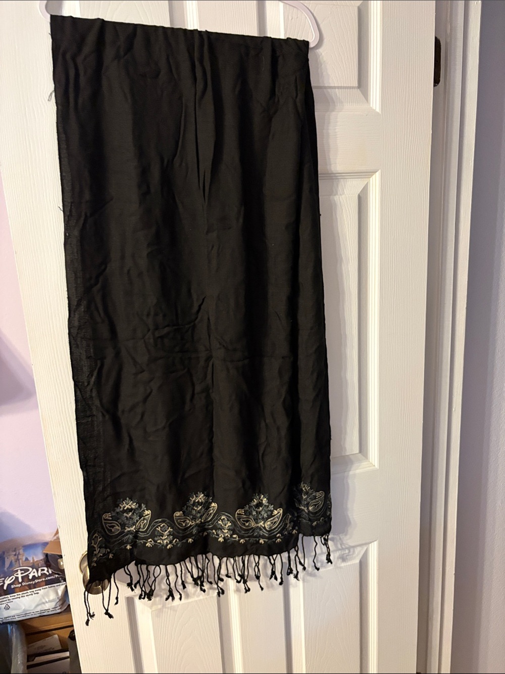 Vintage Black Embroidered shawl